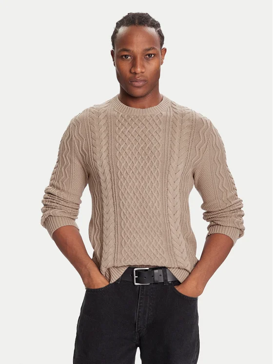 Tommy Hilfiger Πουλόβερ-DM0DM22101-Coastal Taupe Tonal-Καφέ