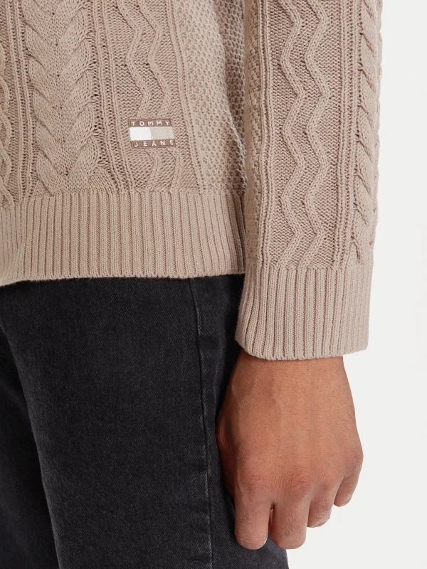 Tommy Hilfiger Πουλόβερ-DM0DM22101-Coastal Taupe Tonal-Καφέ