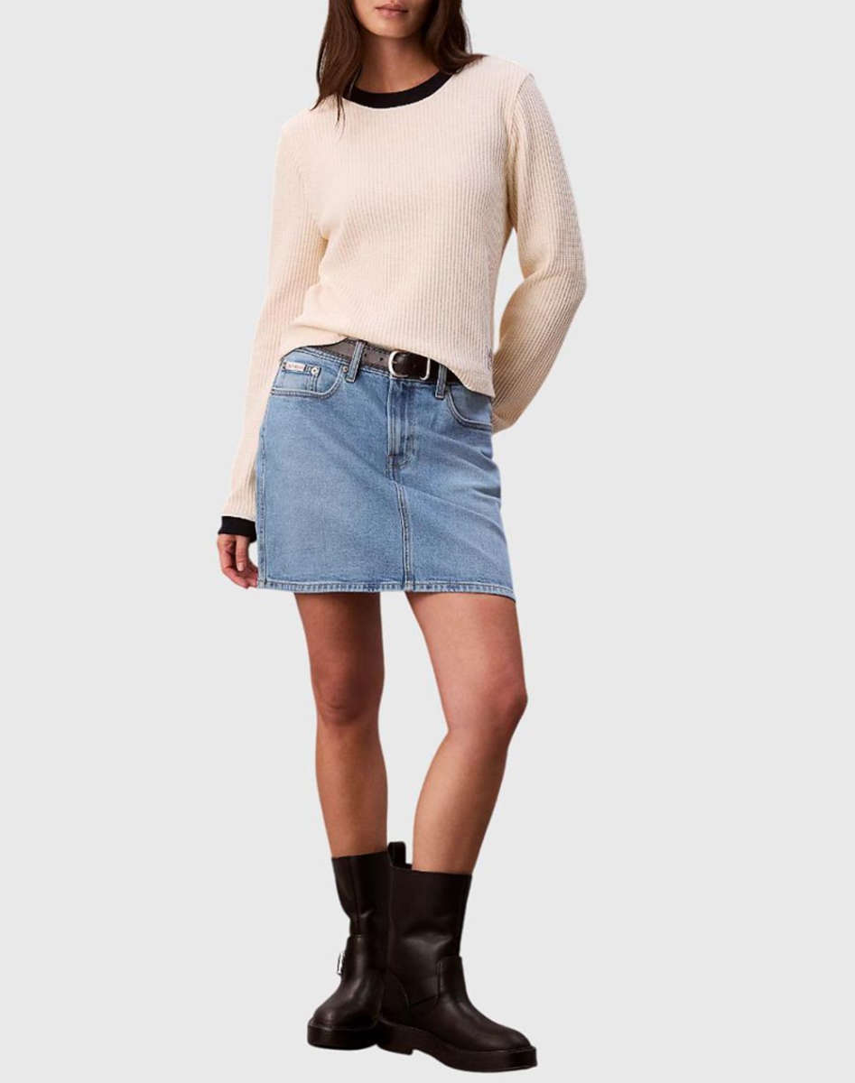 Calvin Klein Μπλούζα regular fit-LV047D225-Cream-Κρέμα Calvin Klein Μπλούζα regular fit-LV047D225-Cream-Κρέμα