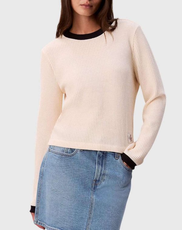 Calvin Klein Μπλούζα regular fit-LV047D225-Cream-Κρέμα