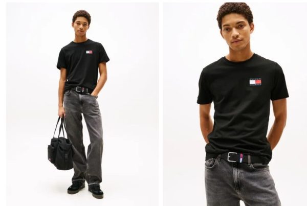 TOMMY JEANS T-Shirt Σε Slim Γραμμή Με Λογότυπο-DM0DM20740-Black/Μαύρο