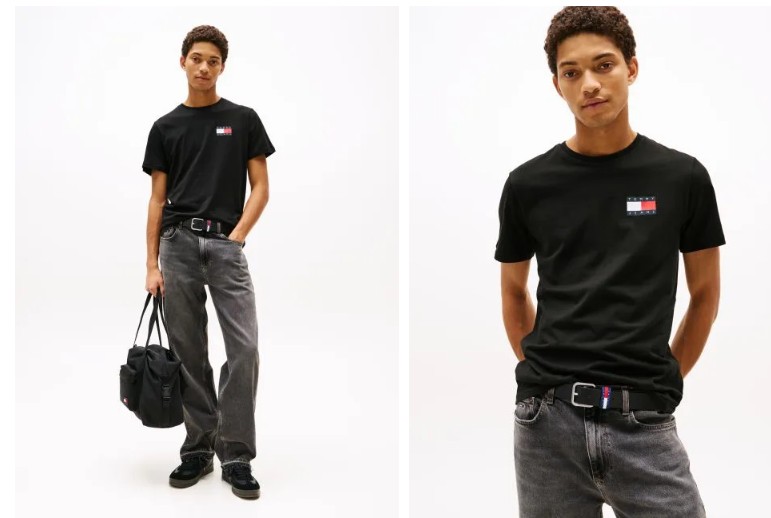 TOMMY JEANS T-Shirt Σε Slim Γραμμή Με Λογότυπο-DM0DM20740-Black/Μαύρο