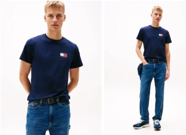 TOMMY JEANS T-Shirt Σε Slim Γραμμή Με Λογότυπο-DM0DM20740-Dark Night Navy/Μπλε