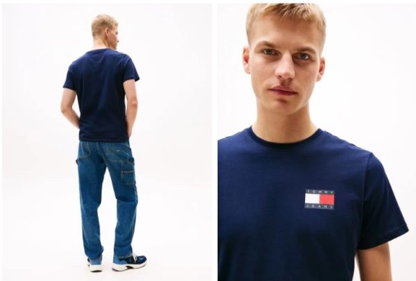 TOMMY JEANS T-Shirt Σε Slim Γραμμή Με Λογότυπο-DM0DM20740-Dark Night Navy/Μπλε