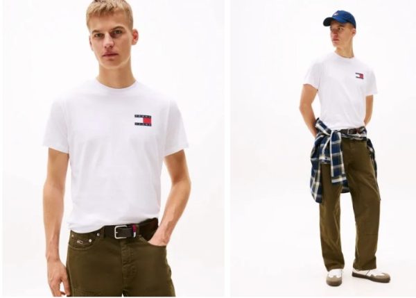 TOMMY JEANS T-Shirt Σε Slim Γραμμή Με Λογότυπο-DM0DM20740-White/Άσπρο