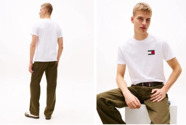 TOMMY JEANS T-Shirt Σε Slim Γραμμή Με Λογότυπο-DM0DM20740-White/Άσπρο