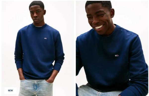 TOMMY JEANS Άνετο Φούτερ Με Σημαία και Στρογγυλή Λαιμόκοψη-DM0DM20741-Dark Night Navy/Μπλε