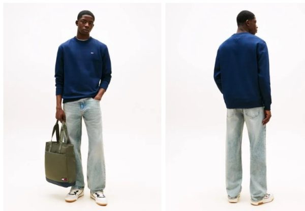 TOMMY JEANS Άνετο Φούτερ Με Σημαία και Στρογγυλή Λαιμόκοψη-DM0DM20741-Dark Night Navy/Μπλε