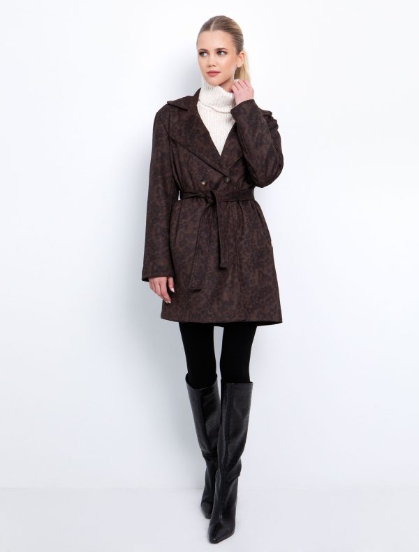 Toi&Moi Animal print παλτό με ζώνη 60-1719-225-Animal/Άνιμαλ