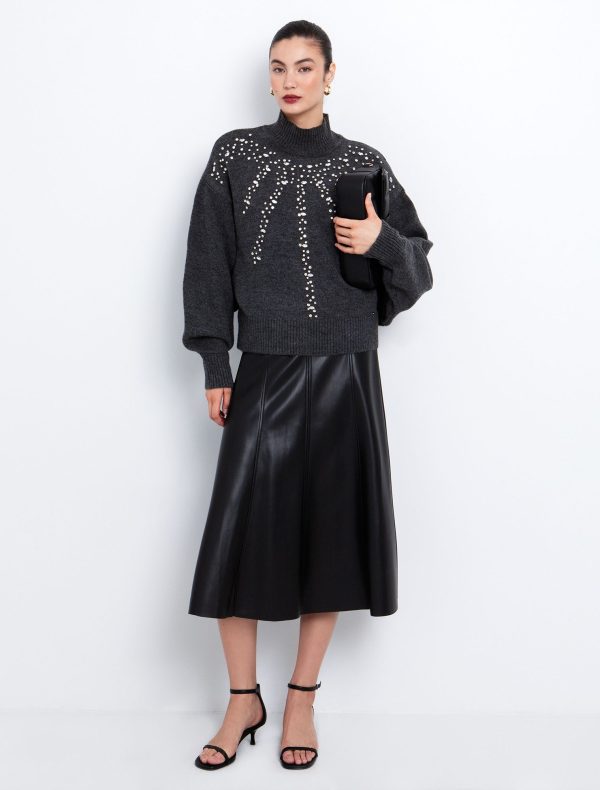 Toi&Moi Πουλόβερ με κρύσταλλα 70-4927-225-Anthracite/Ανθρακί