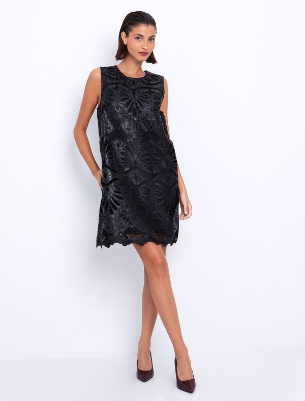 Toi&Moi Δαντέλα φόρεμα από δερματίνη 50-6594-225-Black/Μαύρο
