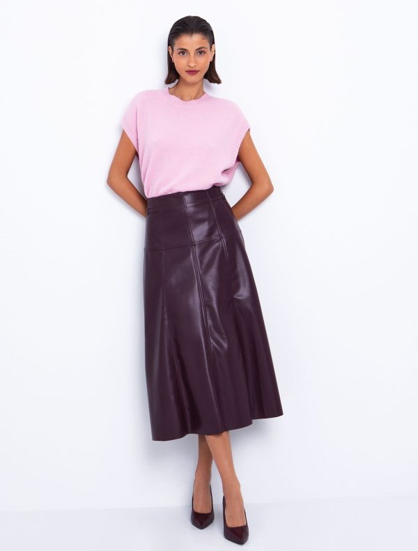 Toi&Moi Eβαζέ midi φούστα δερματίνη 10-3890-225-Damascene/Δαμασκηνί