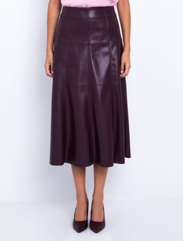 Toi&Moi Eβαζέ midi φούστα δερματίνη 10-3890-225-Damascene/Δαμασκηνί