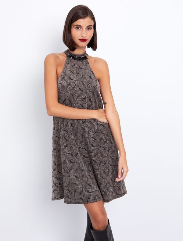 Toi&Moi Halter λούρεξ φόρεμα με πέτρες 50-6673-225-Printed/Εμπριμέ