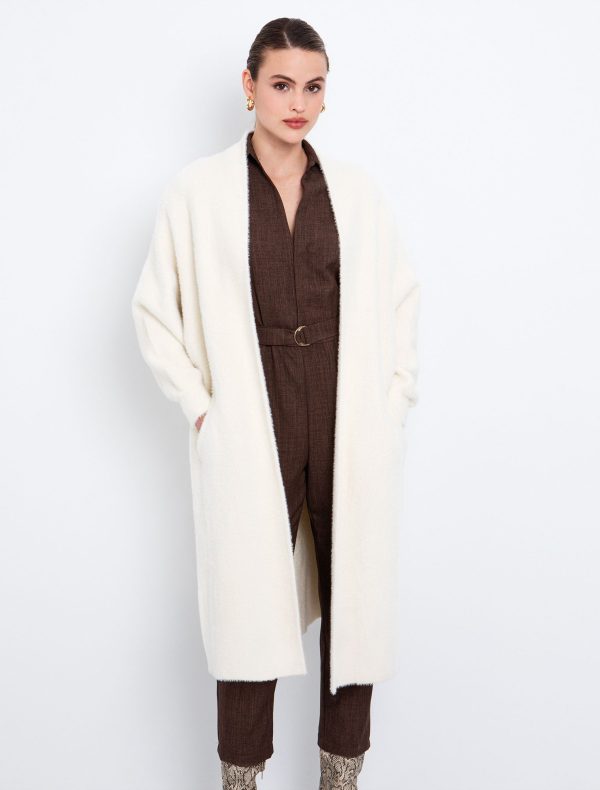 Toi&Moi Fluffly μακριά ζακέτα 70-4900-225-Off White/Υπόλευκο