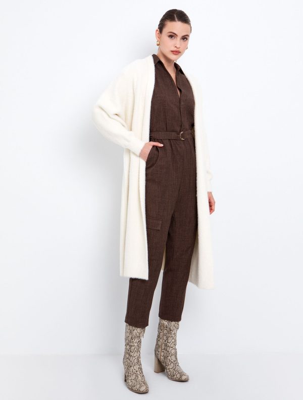 Toi&Moi Fluffly μακριά ζακέτα 70-4900-225-Off White/Υπόλευκο