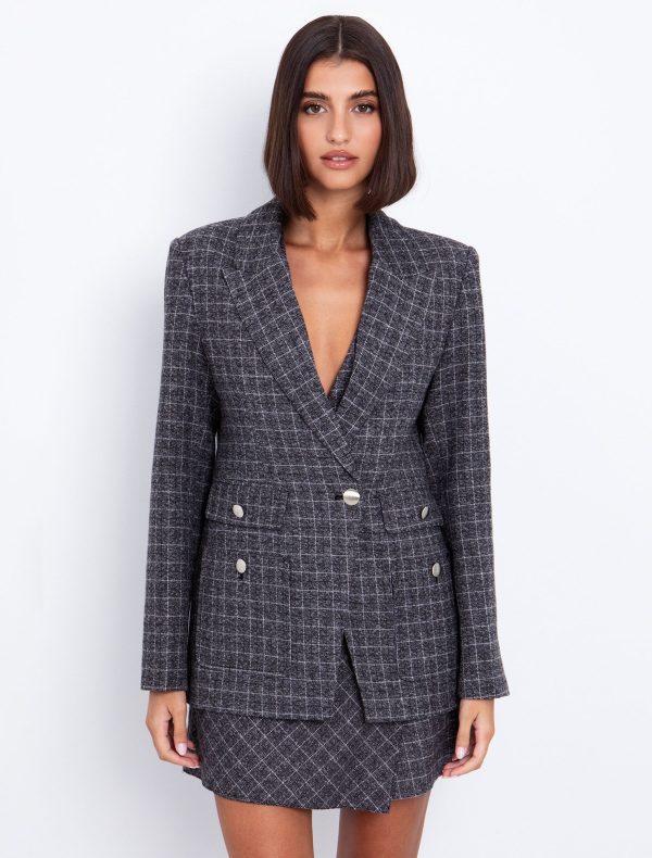 Toi&Moi Καρώ σακάκι με κουμπιά 40-0826-225-Plaid/Καρώ