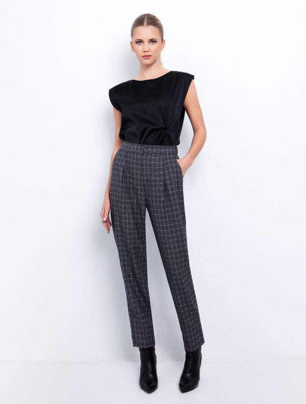 Toi&Moi Καρώ παντελόνι με πιέτες 20-5642-225-Καρώ