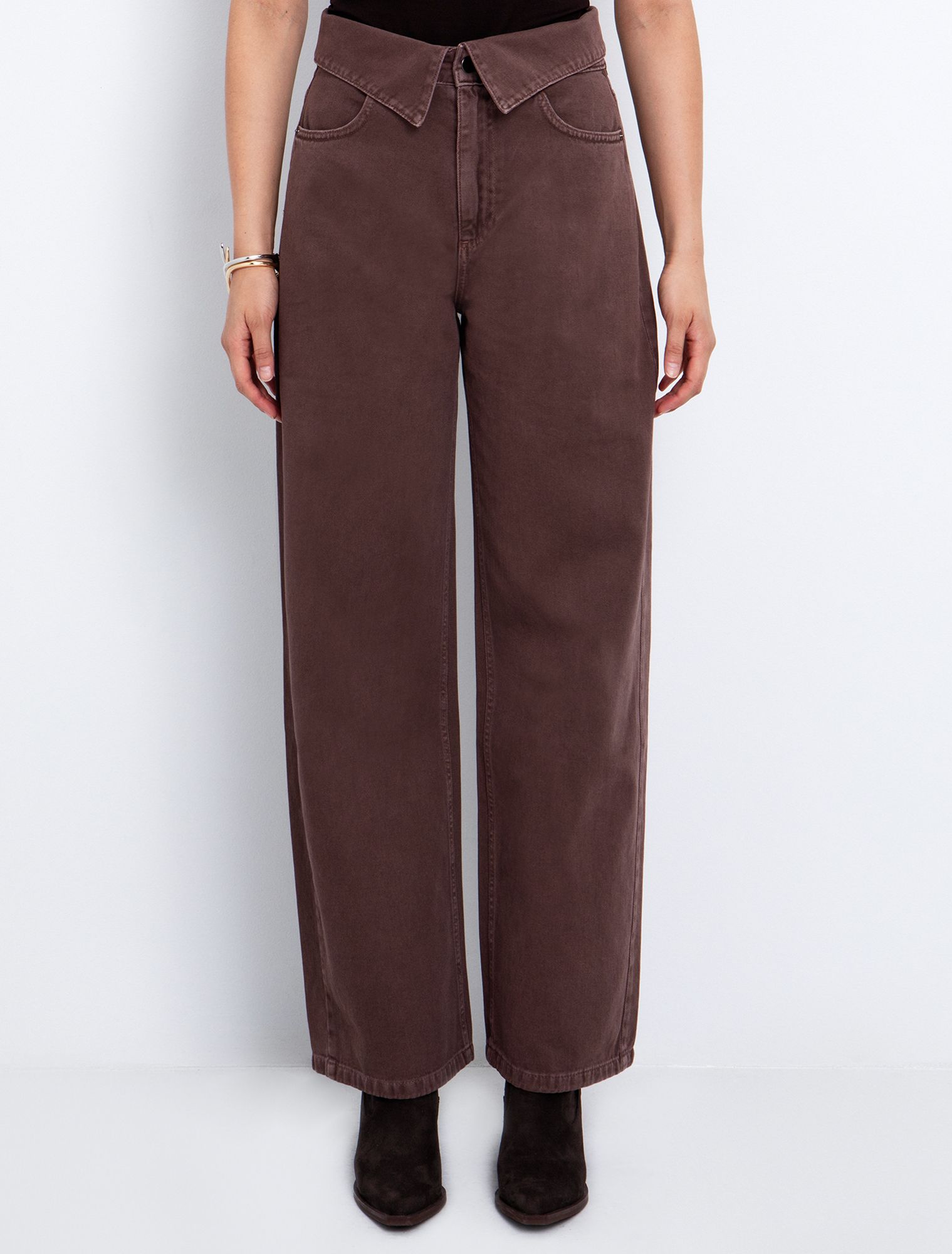 Toi&Moi Jean με γυριστή μέση 20-5744-225-Brown/Καφέ Toi&Moi Jean με γυριστή μέση 20-5744-225-Brown/Καφέ