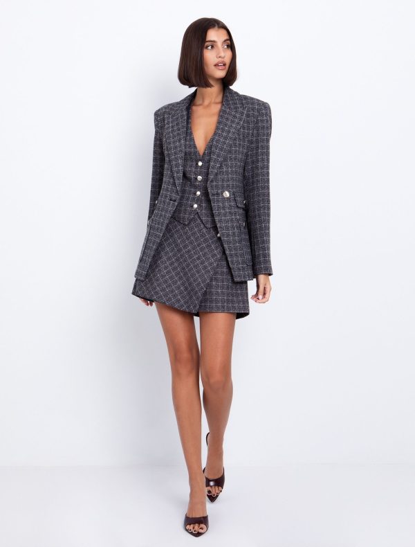 Toi&Moi Καρώ σακάκι με κουμπιά 40-0826-225-Plaid/Καρώ