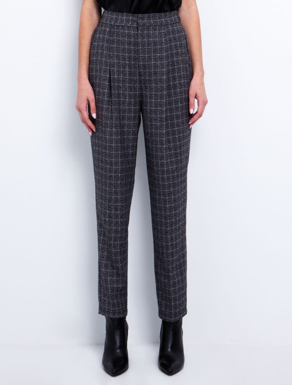 Toi&Moi Καρώ παντελόνι με πιέτες 20-5642-225-Καρώ