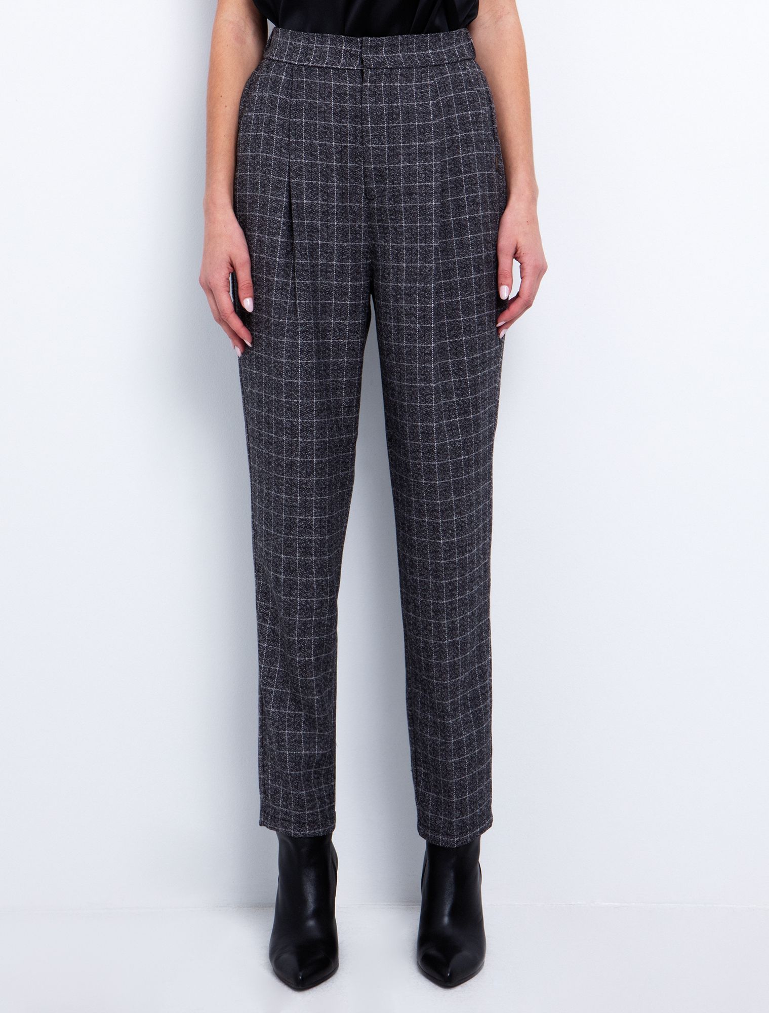 Toi&Moi Καρώ παντελόνι με πιέτες 20-5642-225-Καρώ Toi&Moi Καρώ παντελόνι με πιέτες 20-5642-225-Καρώ