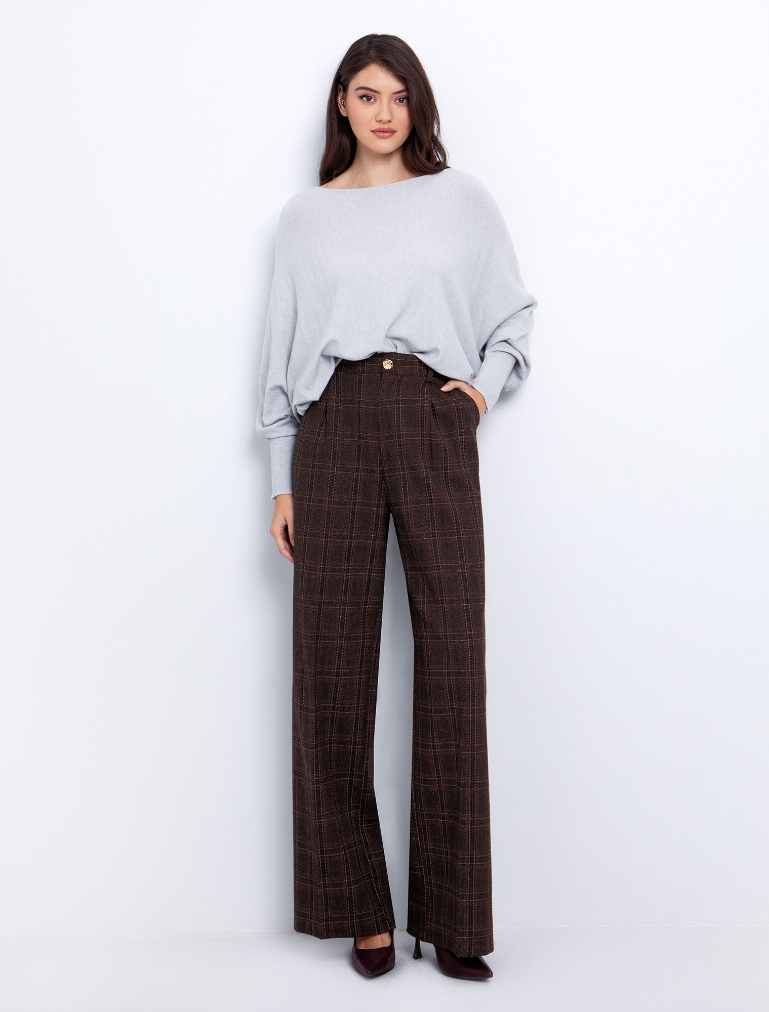 Toi&Moi Καρό παντελόνι με μείγμα από μαλλί 20-5643-225-Καρώ Toi&Moi Καρό παντελόνι με μείγμα από μαλλί 20-5643-225-Καρώ