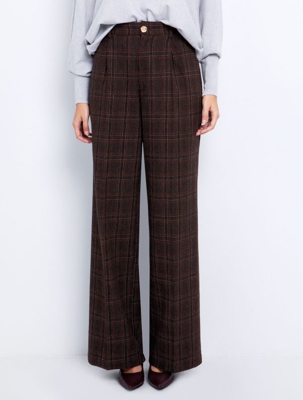 Toi&Moi Καρό παντελόνι με μείγμα από μαλλί 20-5643-225-Καρώ