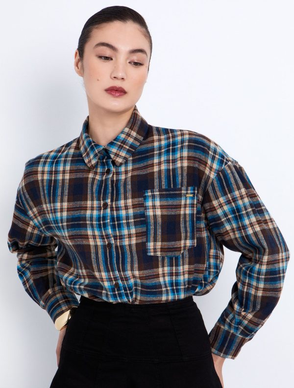 Toi&Moi Καρo πουκάμισο με τσέπη 30-5730-225-Plaid/Καρώ