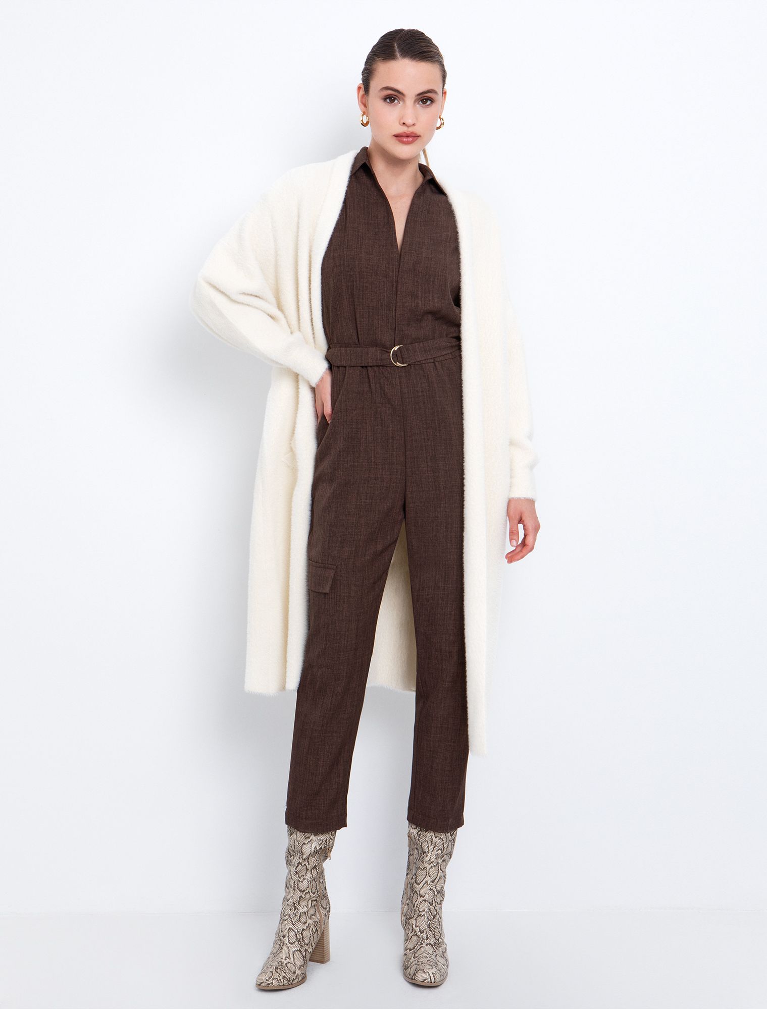 Toi&Moi Cargo ολόσωμη φόρμα με ζώνη 20-5721-225-Brown/Καφέ Toi&Moi Cargo ολόσωμη φόρμα με ζώνη 20-5721-225-Brown/Καφέ