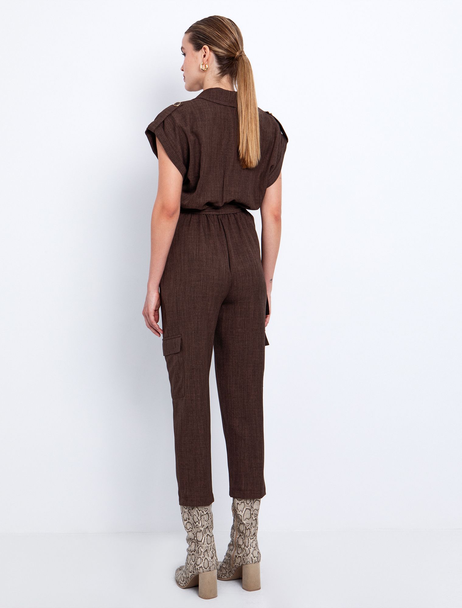 Toi&Moi Cargo ολόσωμη φόρμα με ζώνη 20-5721-225-Brown/Καφέ Toi&Moi Cargo ολόσωμη φόρμα με ζώνη 20-5721-225-Brown/Καφέ