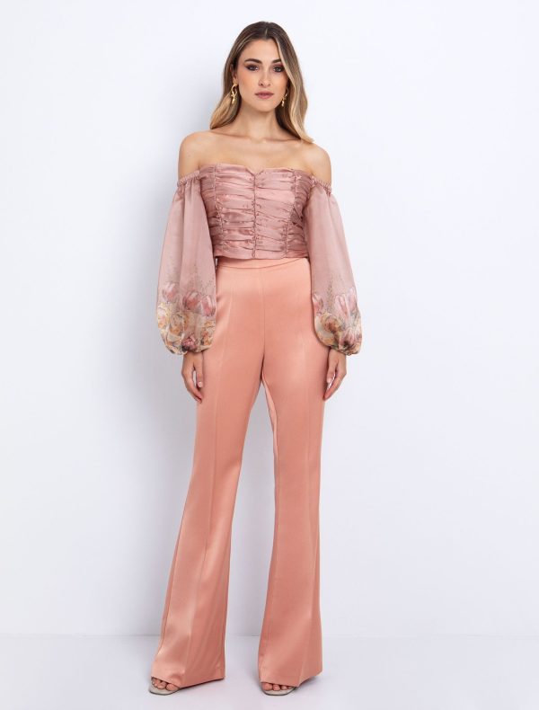 Toi&Moi Off shoulder τοπ φλοράλ μανίκι 30-5659-225-Printed/Εμπριμέ