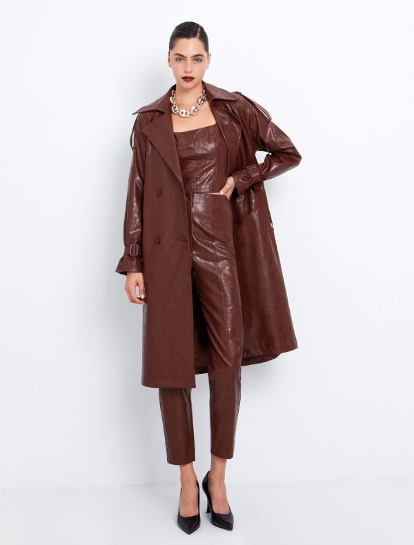 Toi&Moi Τοπ από δερματίνη 30-5484-225-Cognac/Κονιάκ