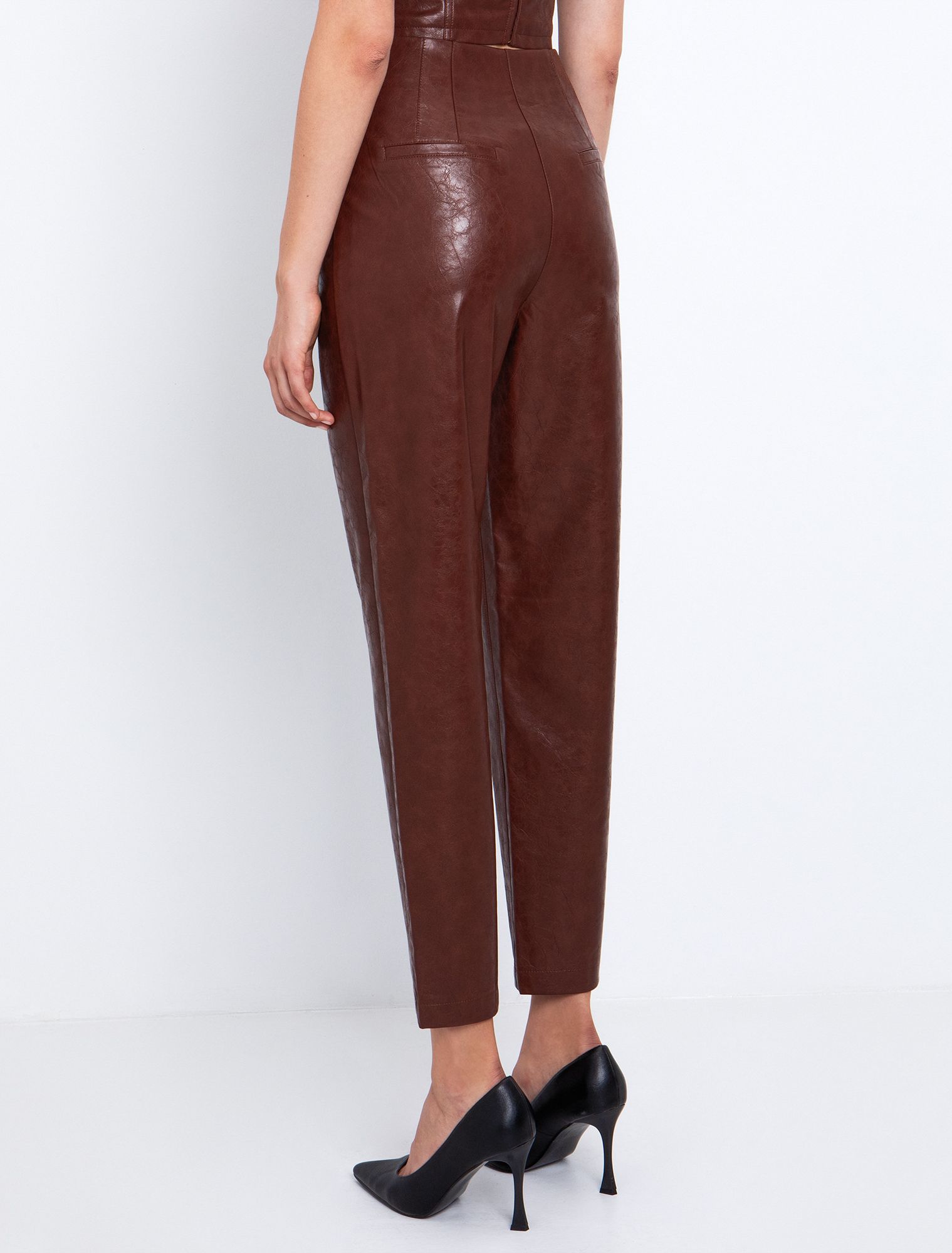 Toi&Moi Ψηλόμεσο παντελόνι από δερματίνη 20-5541-225-Cognac/Κονιάκ Toi&Moi Ψηλόμεσο παντελόνι από δερματίνη 20-5541-225-Cognac/Κονιάκ