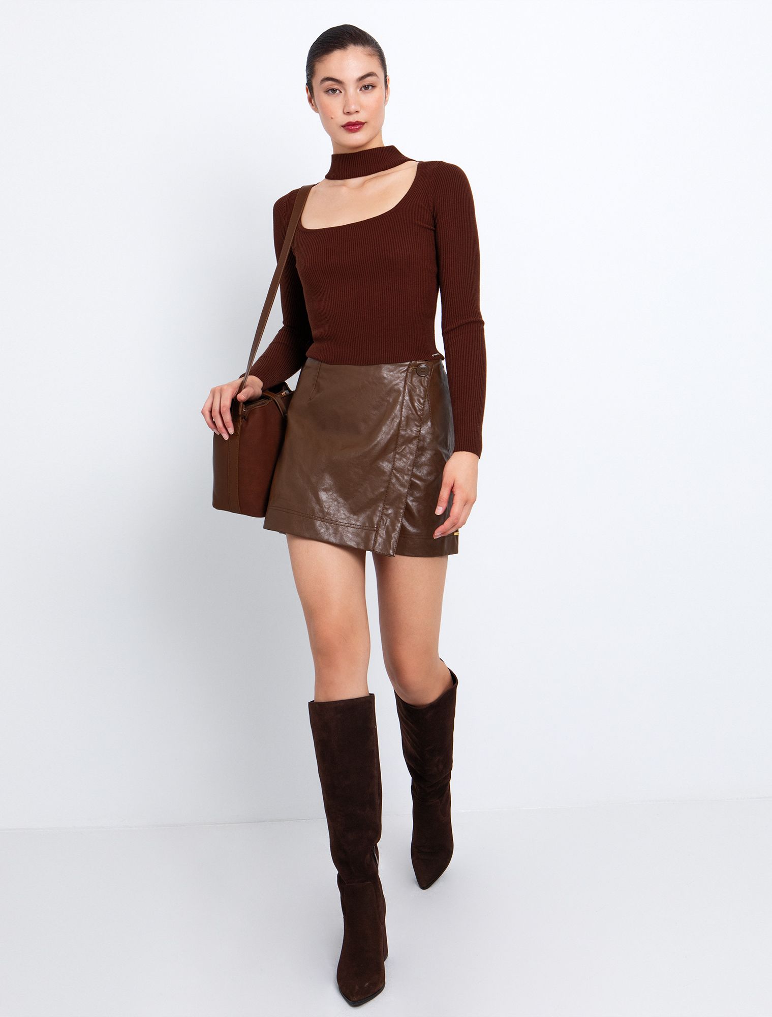 Toi&Moi Skort σε όψη δέρματος 20-5543-225-Cognac/Κονιάκ Toi&Moi Skort σε όψη δέρματος 20-5543-225-Cognac/Κονιάκ