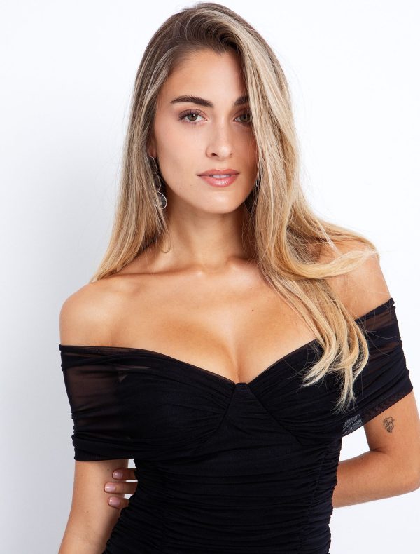 Toi&Moi Tulle φόρεμα με σούρες 50-6699-225-Black/Μαύρο