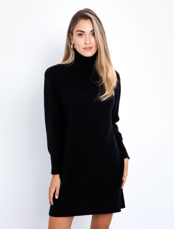 Toi&Moi Βasic πλεκτό φόρεμα ζιβάγκο 50-6658-225-Black/Μαύρο