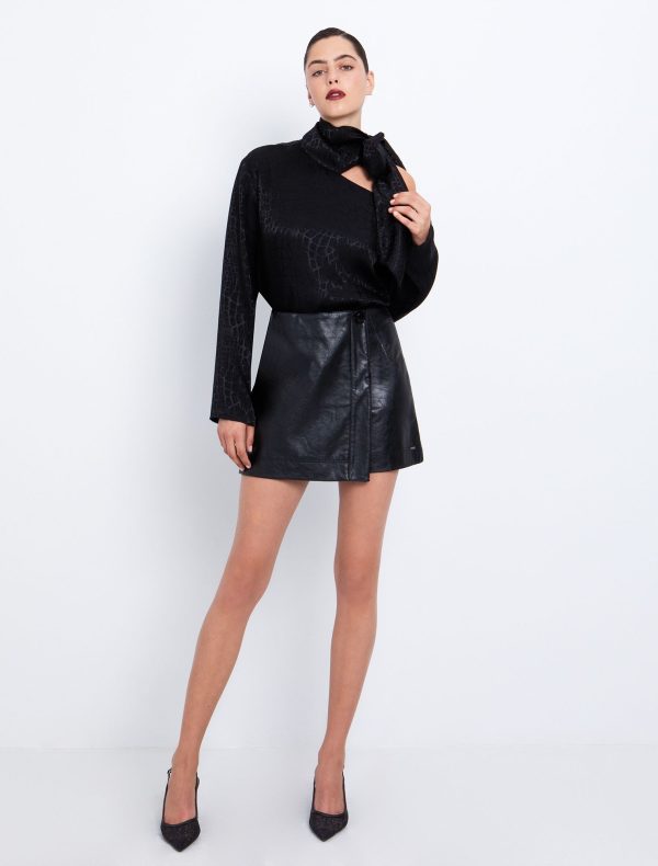 Toi&Moi Skort σε όψη δέρματος 20-5543-225-Black/Μαύρο