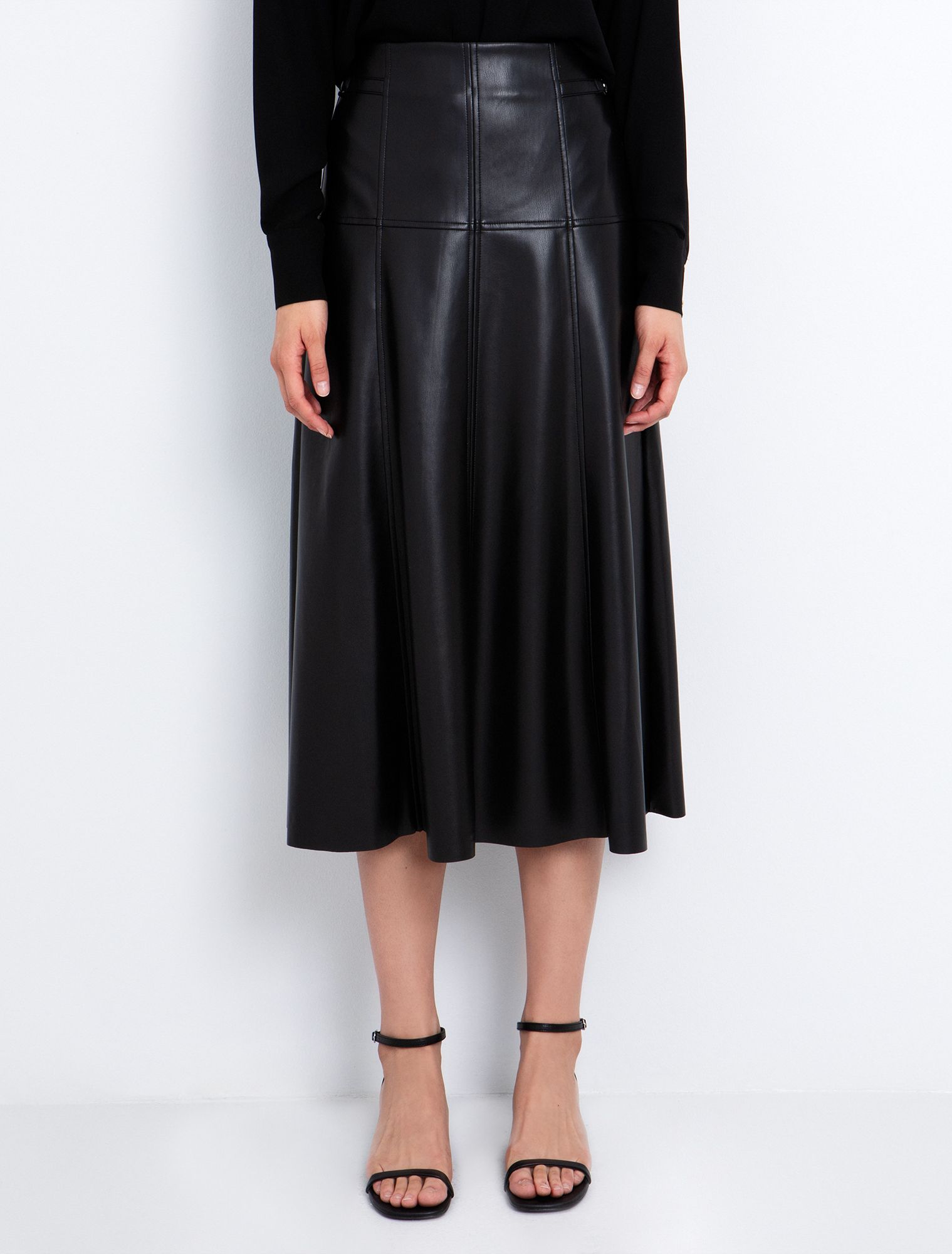 Toi&Moi Eβαζέ midi φούστα δερματίνη 10-3890-225-Black/Μαύρο Toi&Moi Eβαζέ midi φούστα δερματίνη 10-3890-225-Black/Μαύρο