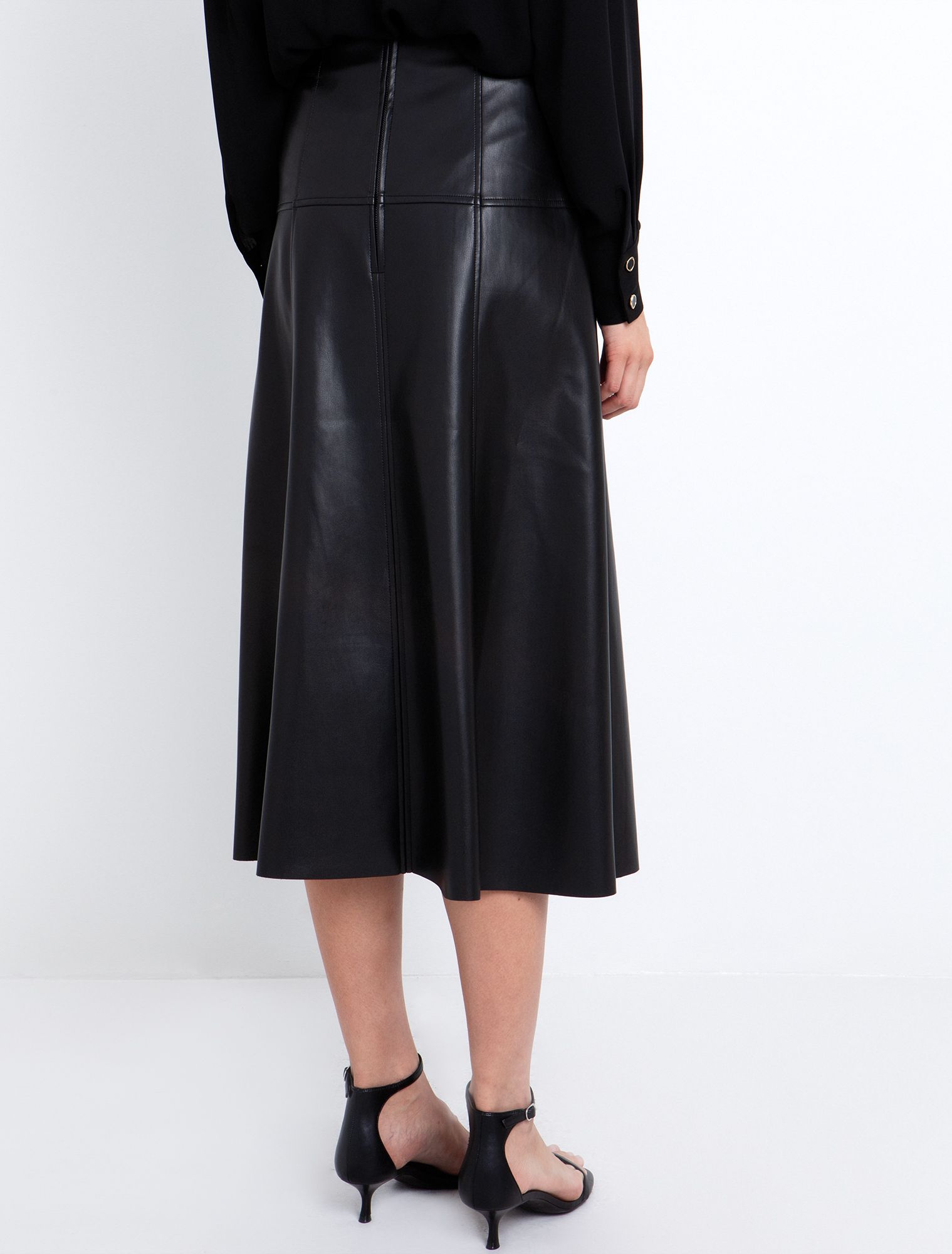 Toi&Moi Eβαζέ midi φούστα δερματίνη 10-3890-225-Black/Μαύρο Toi&Moi Eβαζέ midi φούστα δερματίνη 10-3890-225-Black/Μαύρο