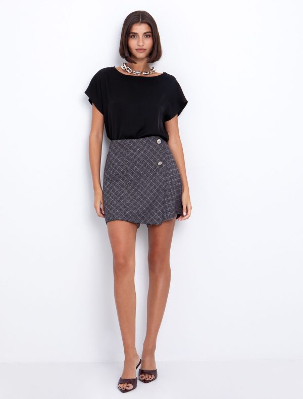 Toi&Moi Viscose σατινέ μπλούζα 30-5654-225-Black/Μαύρο