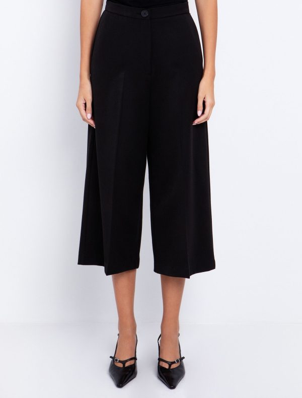 Toi&Moi Ζιπ κιλότ παντελόνι office 20-5701-225-Black/Μαύρο