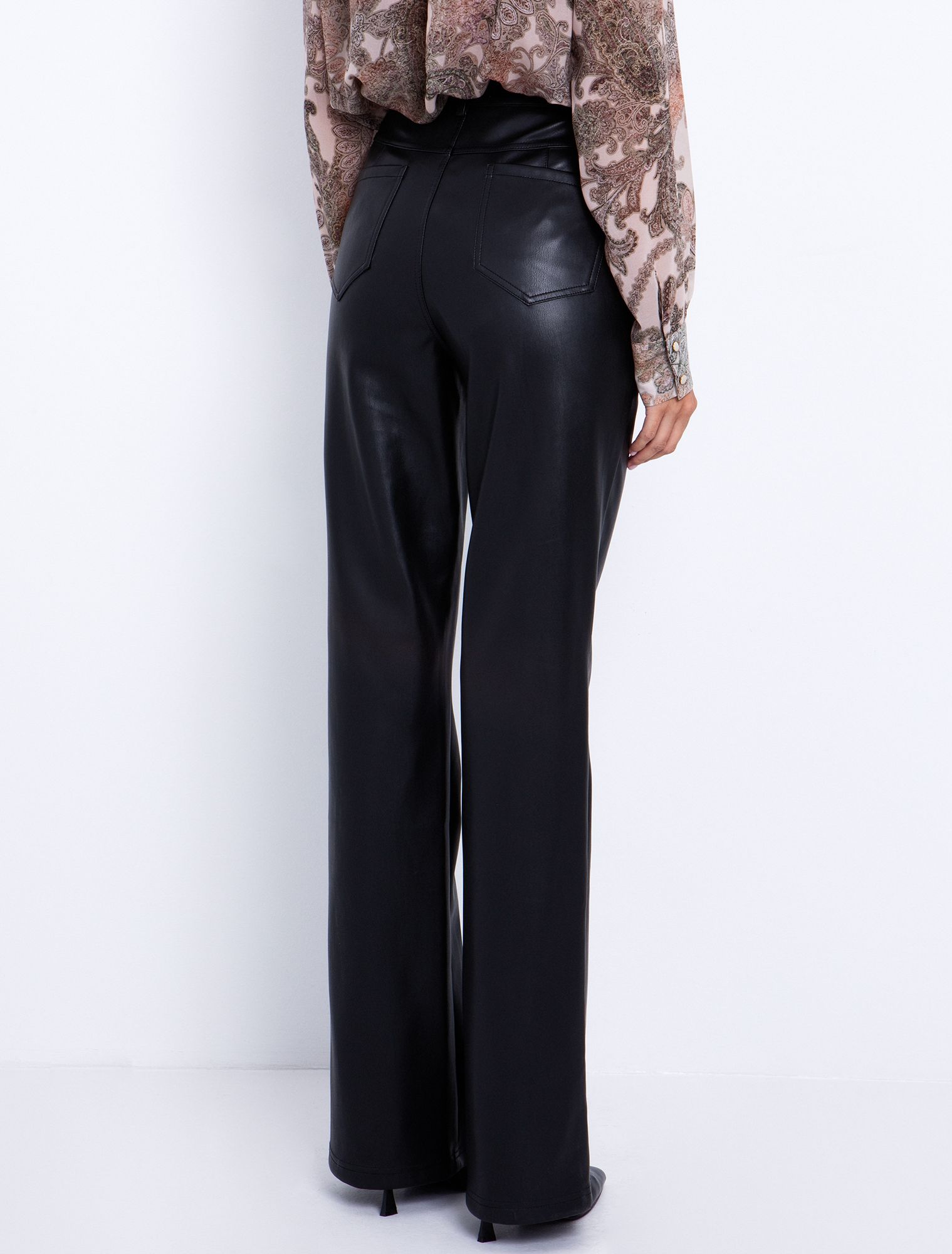 Toi&Moi Flared παντελόνι σε όψη δέρματος 20-5539-225-Black/Μαύρο Toi&Moi Flared παντελόνι σε όψη δέρματος 20-5539-225-Black/Μαύρο