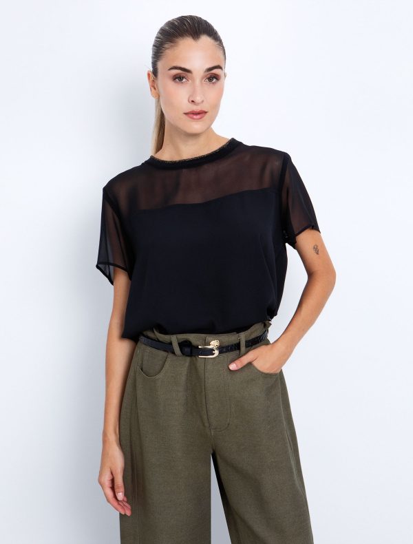 Toi&Moi Μπλούζα με διαφάνεια 30-5650-225-Black/Μαύρο