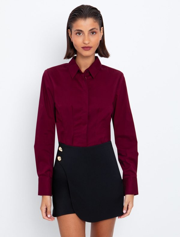 Toi&Moi Office πουκάμισο με ραφές 30-5595-225-Bordeaux/Μπορντώ