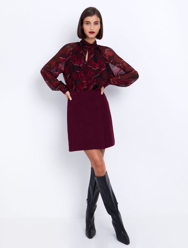 Toi&Moi Μίνι φούστα με σκίσιμο 10-3970-225-Bordeaux/Μπορντώ