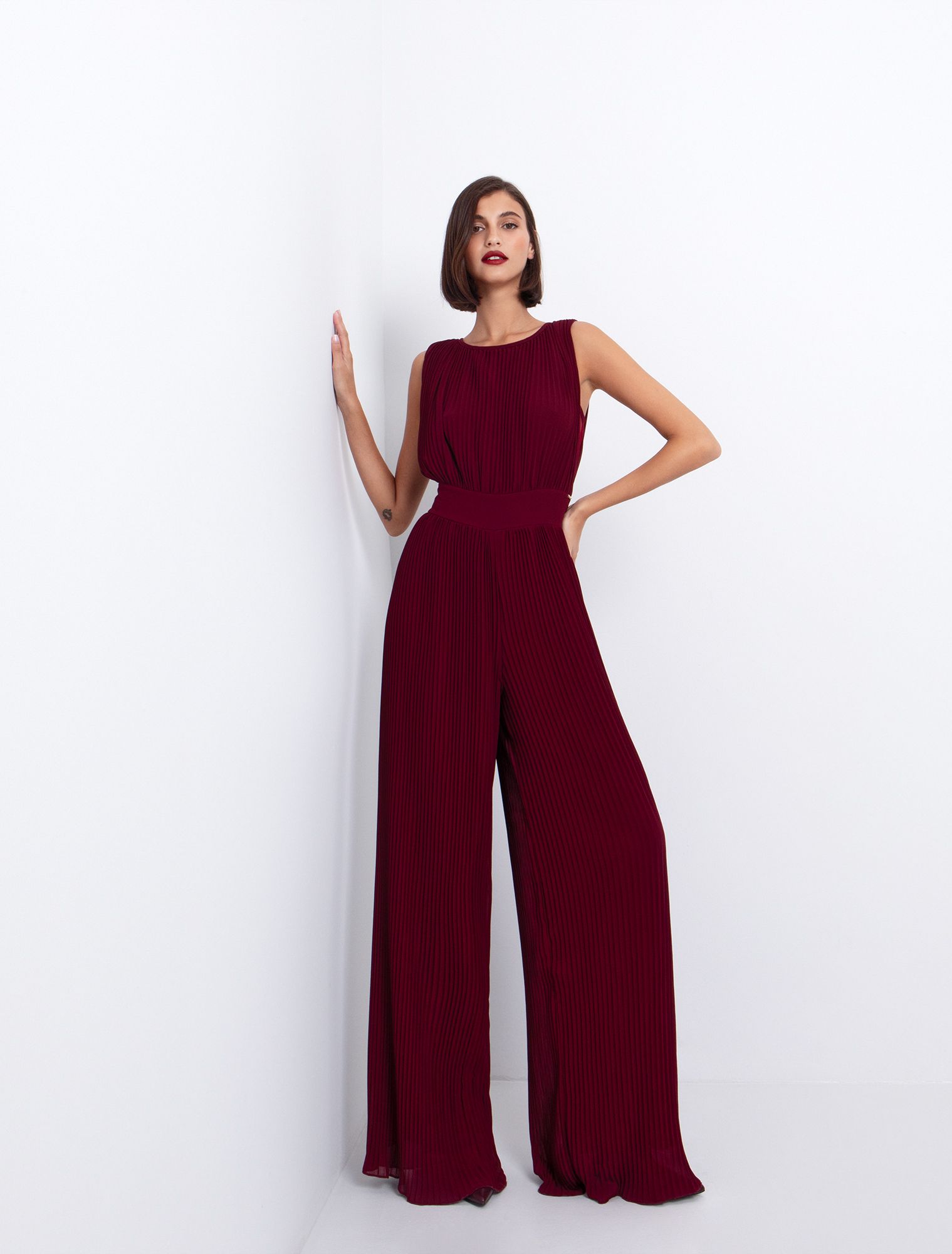 Toi&Moi Wide leg ολόσωμη φόρμα πλισέ 20-5714-225-Bordeaux/Μπορντώ Toi&Moi Wide leg ολόσωμη φόρμα πλισέ 20-5714-225-Bordeaux/Μπορντώ