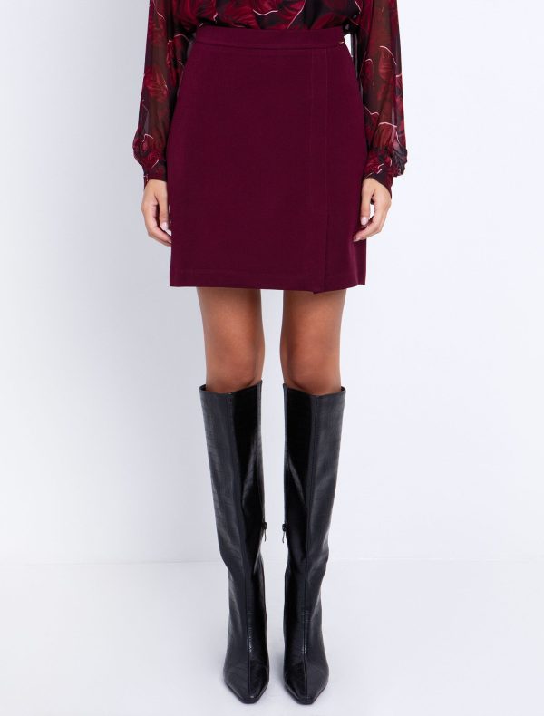 Toi&Moi Μίνι φούστα με σκίσιμο 10-3970-225-Bordeaux/Μπορντώ