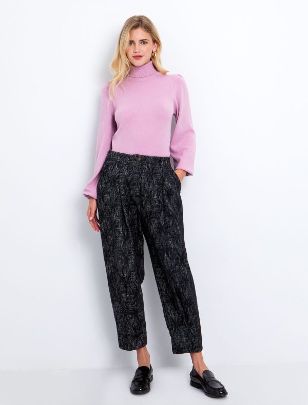 Toi&Moi Πλεκτή μπλούζα με puff μανίκι 70-4879-225-Pink/Ρόζ