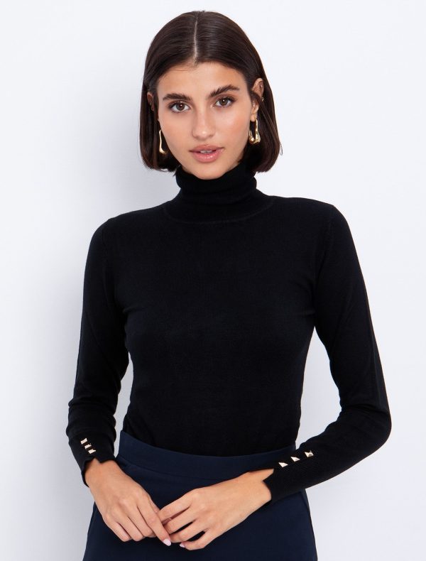 Toi&Moi Basic πλεκτό ζιβάγκο 70-4819-225-Black/Μαύρο